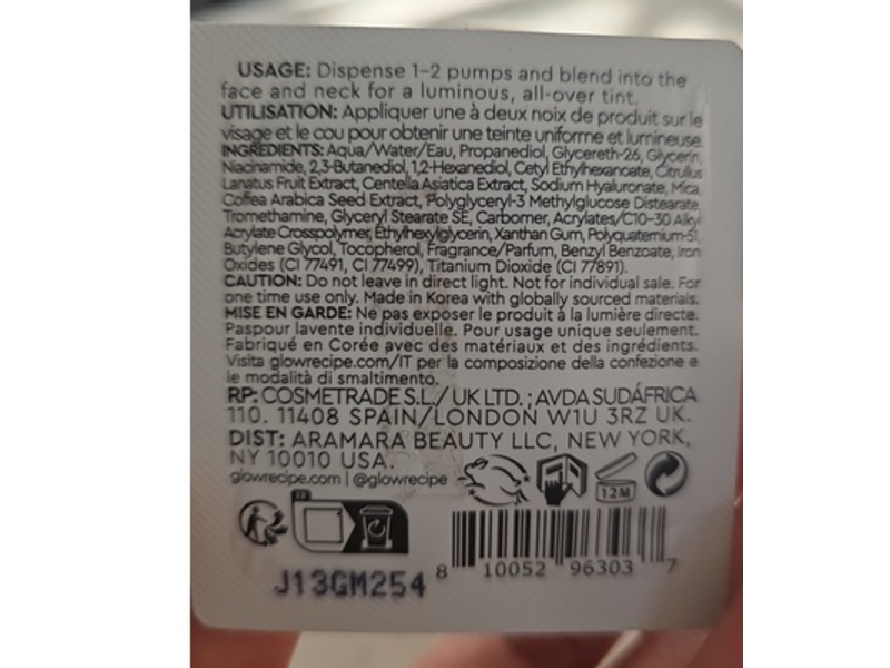 Glow Recipe Watermelon Glow Serum, 1.5 mL/0.05 fl oz