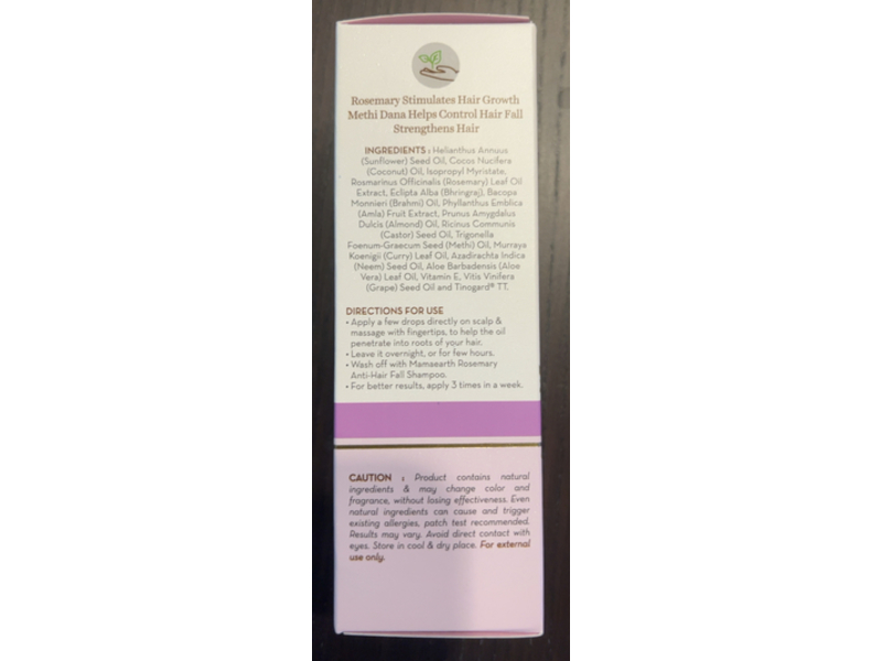 Mamaearth Hair Growth Oil, Rosemary & Methi Dana, 100 mL