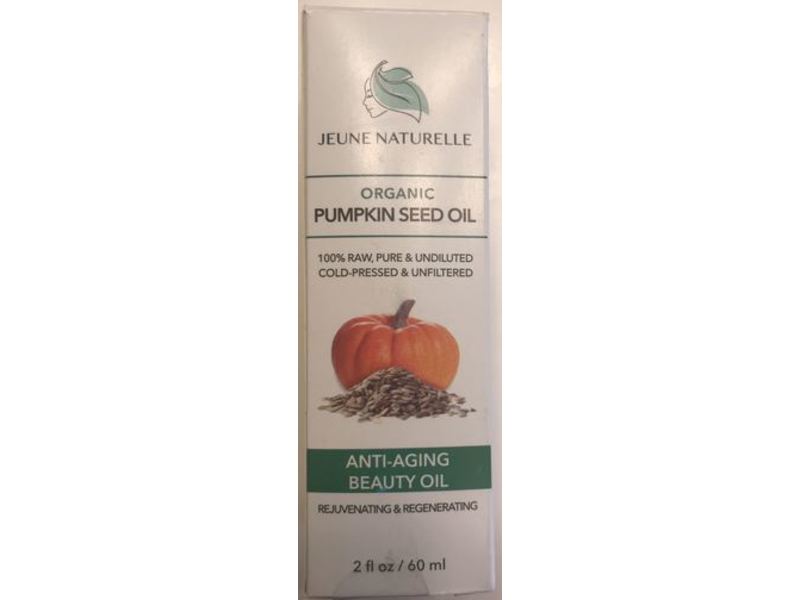 Jeune Naturelle Organic Pumpkin Seed Oil, Anti-Aging Beauty Oil, 2 fl oz/60 mL