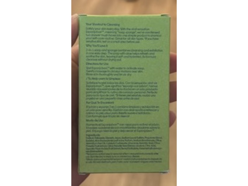 Esponjabon 2-In-1 Soap And Sponge, Aloe Vera, 4.2 oz/120 g