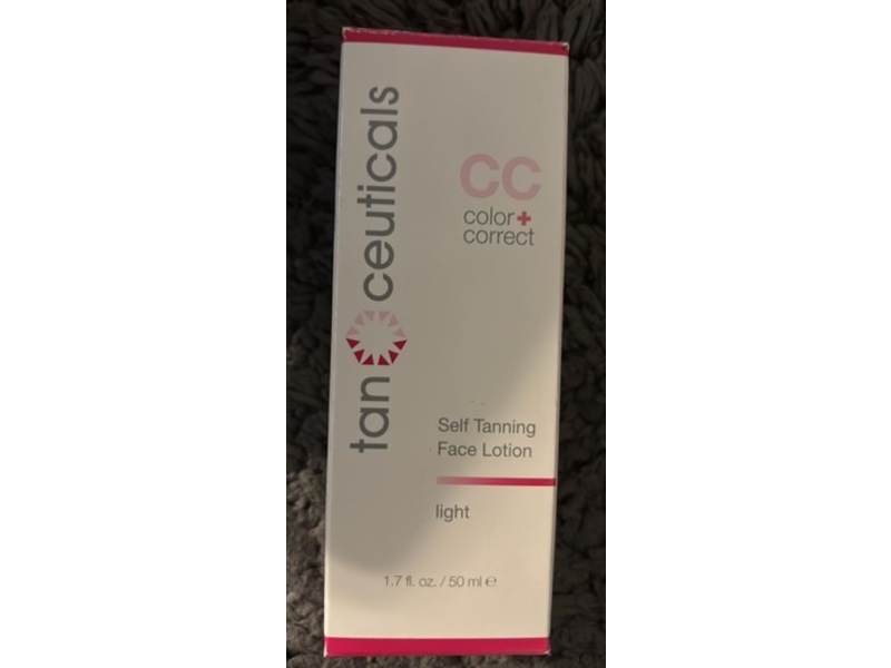 Tanceuticals Cc Color+Correct Self Tanning Face Lotion, Light, 1.7 fl oz/50 mL