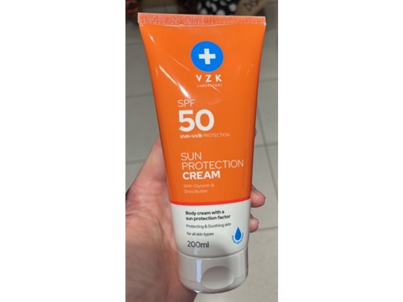 VZK Laboratory Sun Protection Cream, Glycerin & Shea Butter, 200 mL