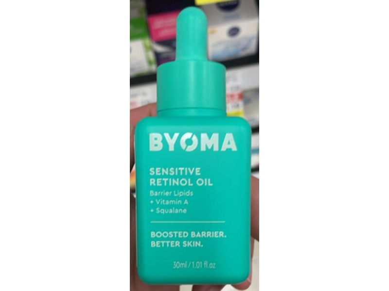 Byoma Sensitive Retinol Oil, Barrier Lipids + Vitamin A + Squalene, 1.01 fl oz/30 mL