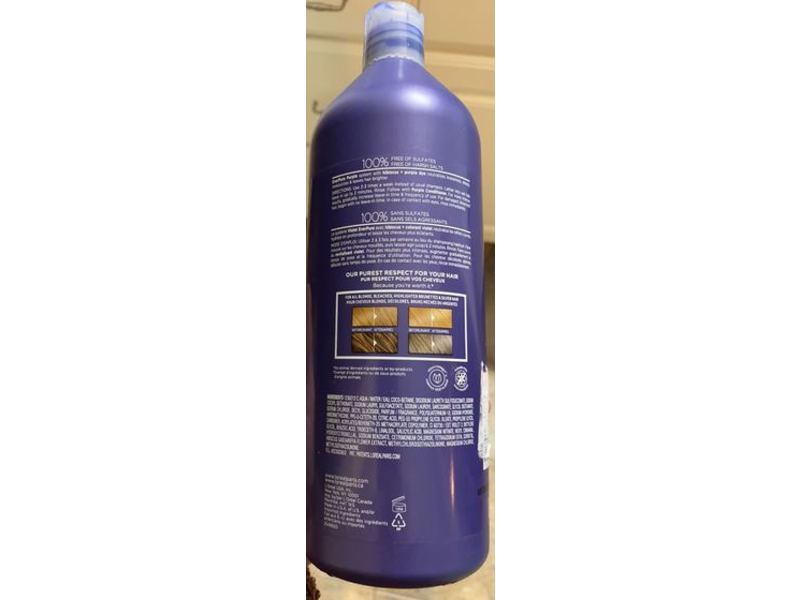 L'Oreal Paris Ever Pure Purple Shampoo, Sulfate Free, 33.8 fl oz/1000 mL