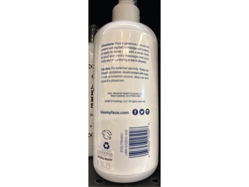 Kiss My Face De-Stress 2-In-1 Body Wash & Bath Soak, Cedarwood+Bergamot, 16 fl oz/473 mL