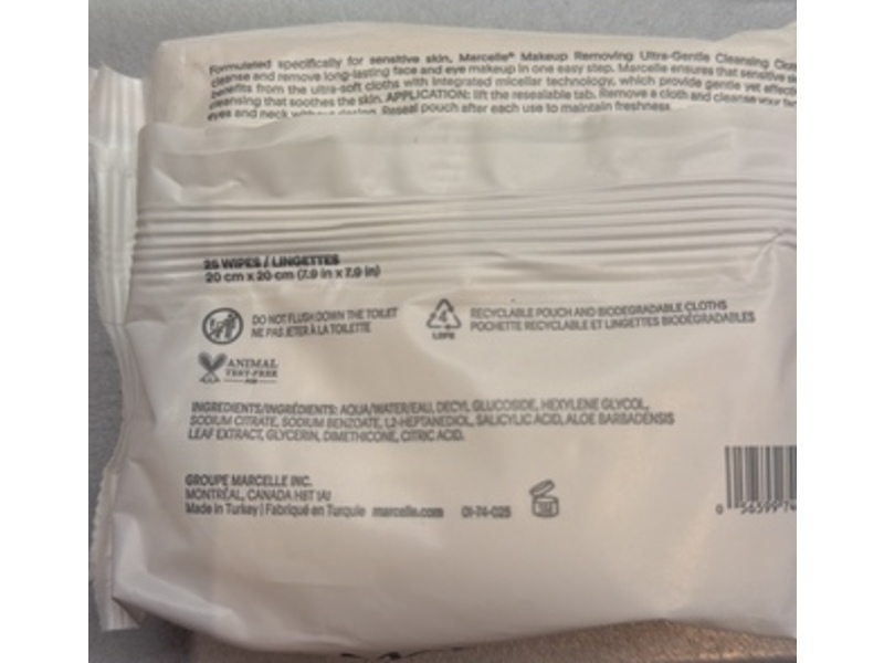 Marcelle Makeup Removing Cleansing Cloths, 25 Count