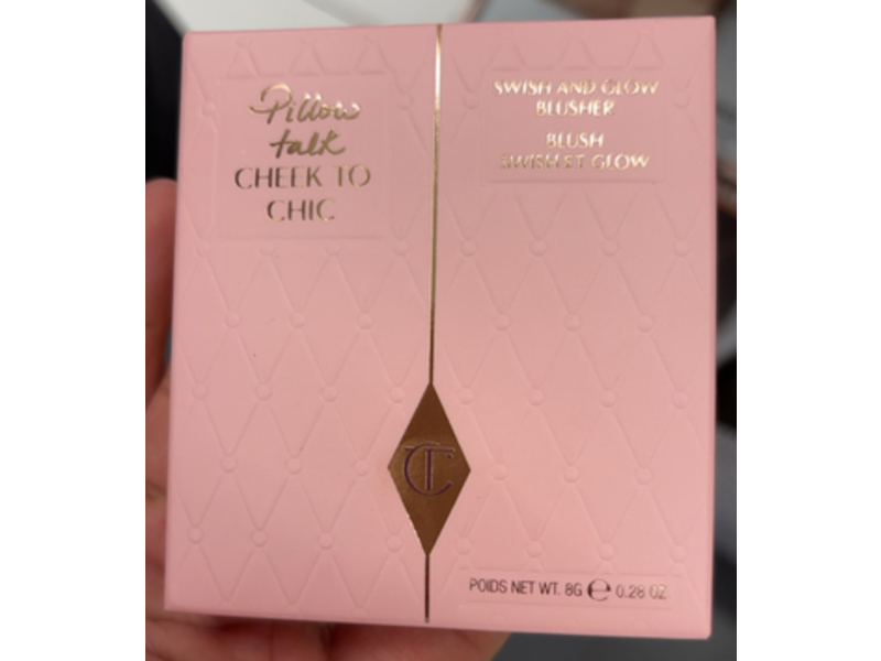 Charlotte Tilbury Cheek To Chic Swish & Glow Blusher, Pillow Talk, 0.28 oz/8 g