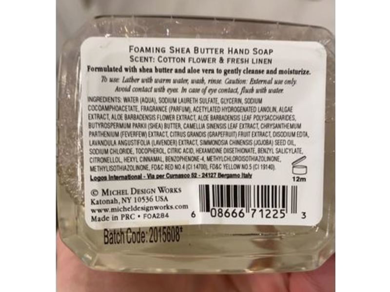 Michel Design Works Foaming Hand Soap, Indigo Cotton, Shea Butter, 17.8 fl oz/530 mL