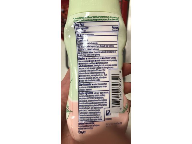 Coppertone Pure & Simple Baby Mineral Sunscreen, SPF 50, 6 fl oz/177 mL