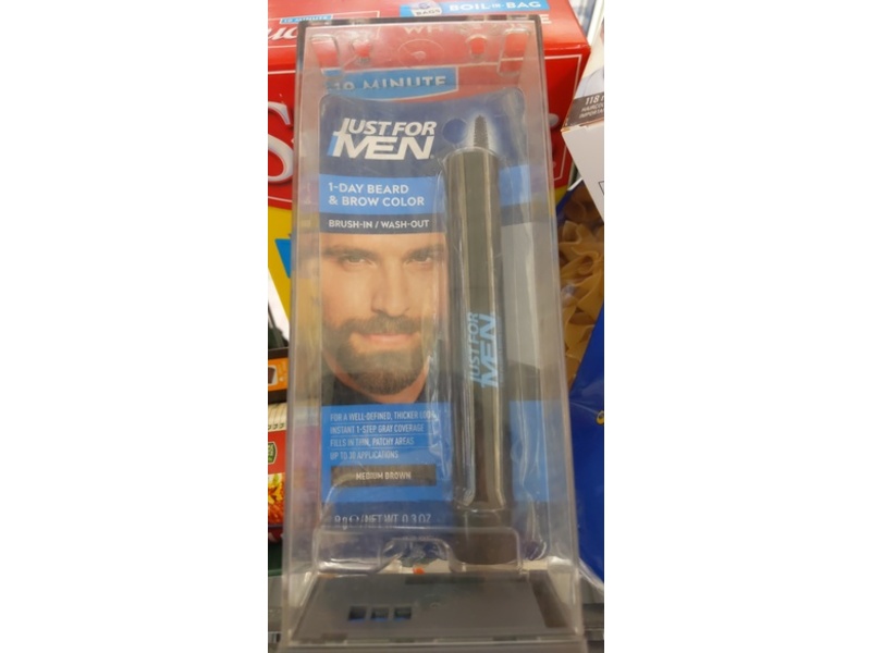 Just For Men 1-Day Bears & Brow Color, Medium Brown, 0.3 fl oz/9 mL