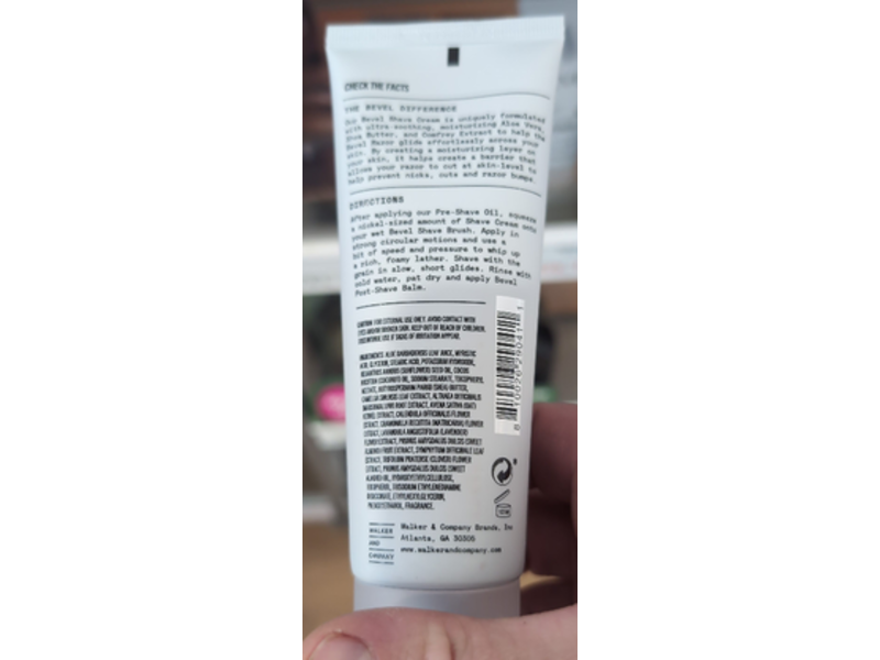 Bevel Shave Cream, Aloe Vera, 4 fl oz/120 mL