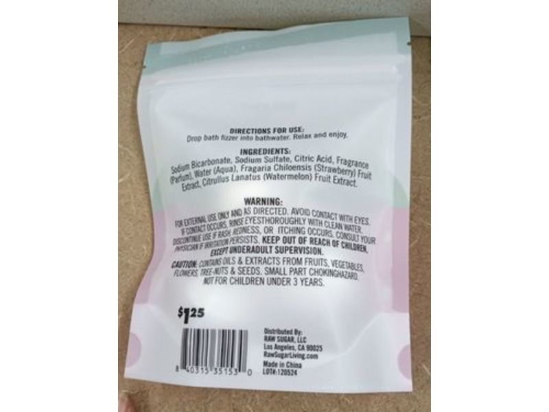 Bolero Kids Bath Fizzers, Strawberry Watermelon Swirl, 0.88 oz, Pack Of 3