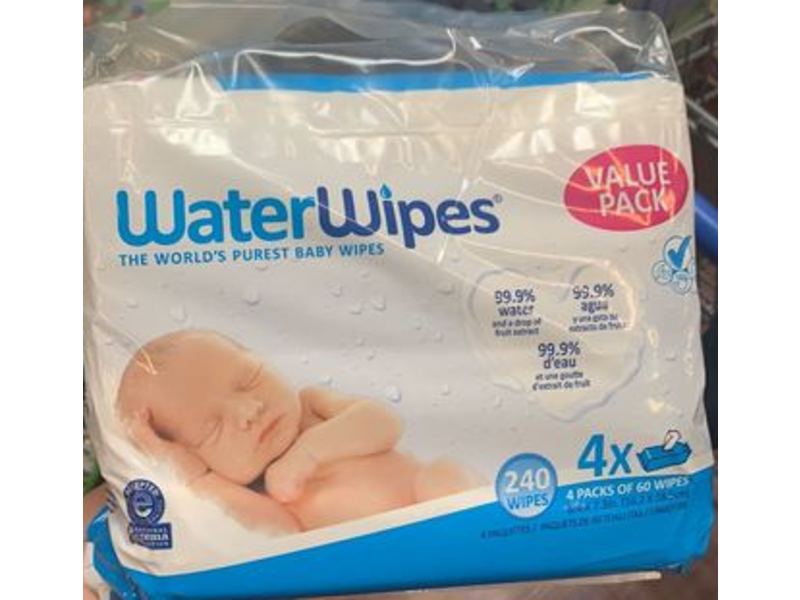 Waterwipes Baby Wipes, 240 Count, Pack Of 4