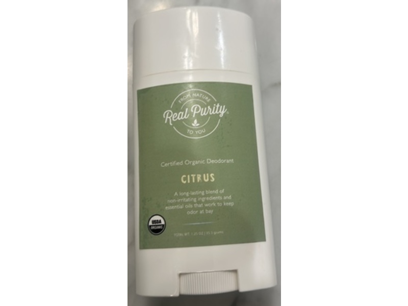 Real Purity Organic Deodorant, Citrus, 1.25 oz/35.5 g