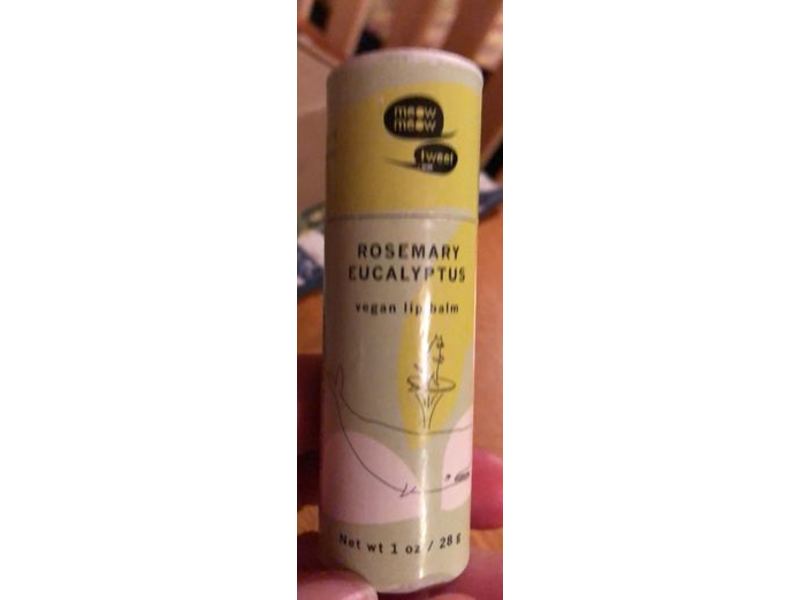Meow Meow Tweet Vegan Lip Balm, Rosemary Eucalyptus, 1 oz/28 g