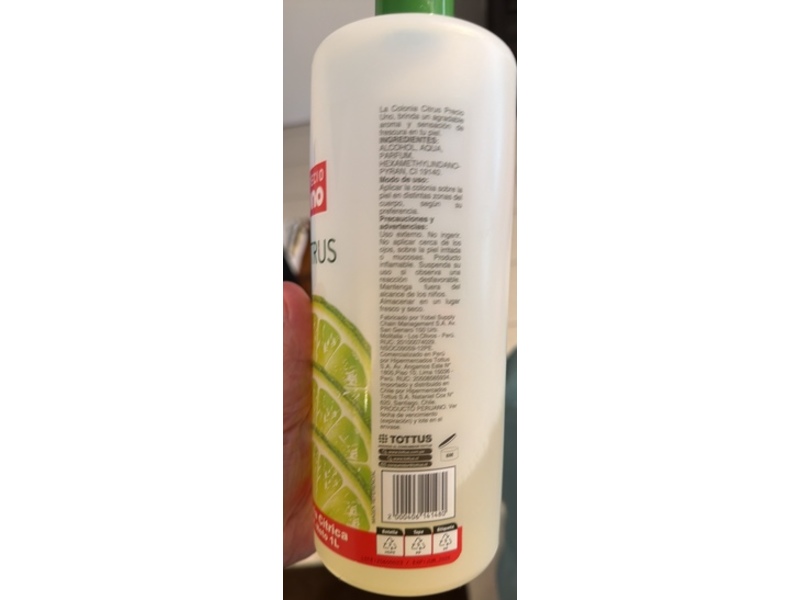 Precio Uno Tottus Cologne Citrica, Citrus, 1 L