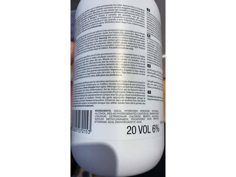Artego O2 Cream Developer, 20% Volume 6%, 33.8 fl oz/1000 mL