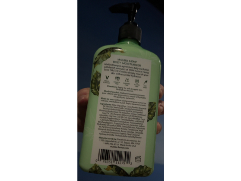 Malibu Hemp Classic Body Moisturizer, Natural Hemp Seed Oil, 18 fl oz/530 mL