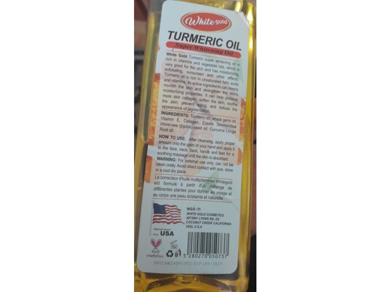 White Gold Turmeric Super Whitening Oil, 500 mL