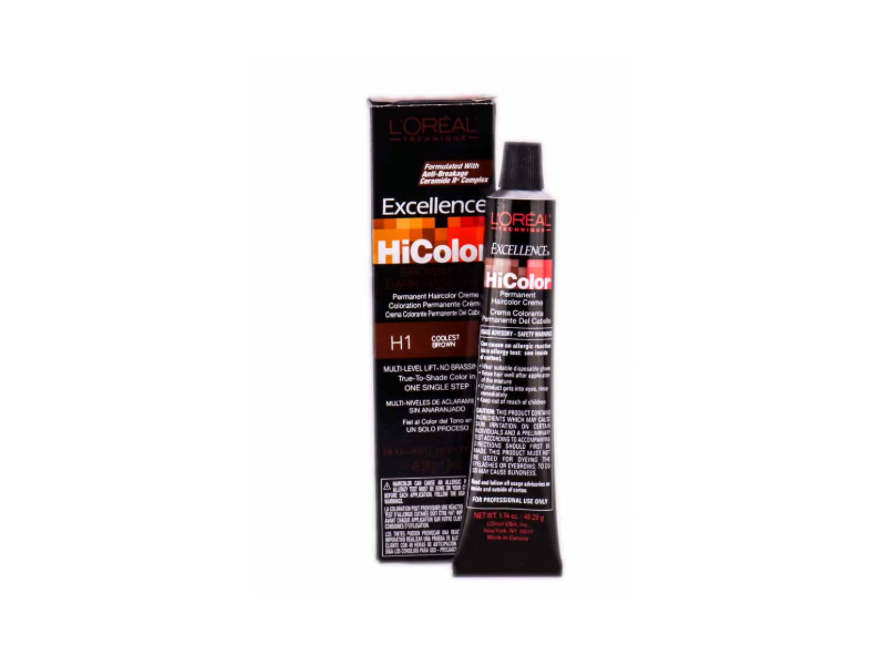 L'Oreal Technique Excellence HiColor Permanent Hair Color, H1 Coolest Brown, 1.74 oz/48.29 g