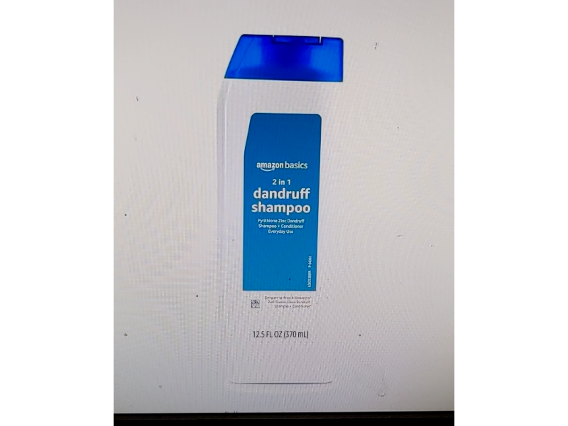 Amazon Basics 2 In 1 Everyday Use Dandruff Shampoo + Conditioner, Pyrithione Zinc, 12.5 fl oz/370 mL