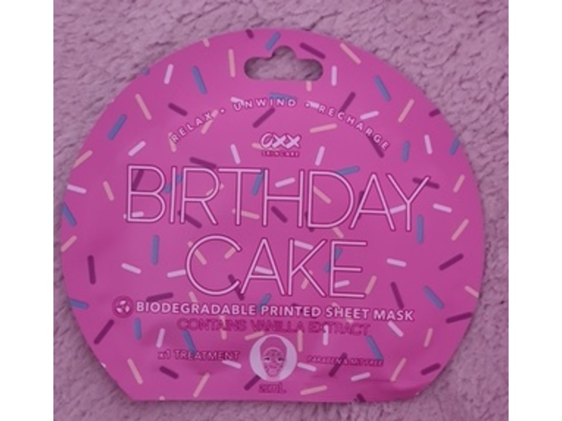 Oxx Skin Care Birthday Cake Sheet Mask, Vanilla Extract, 20 mL