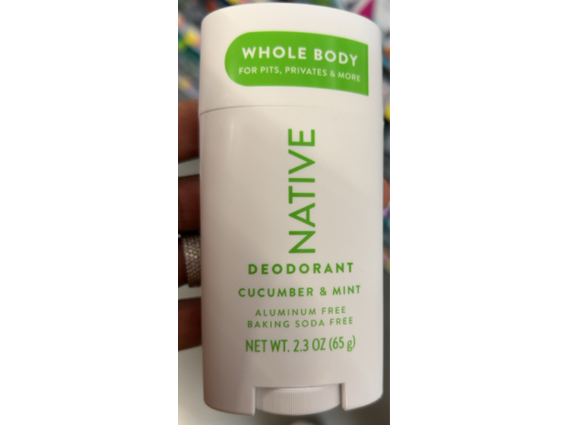 Native Whole Body Deodorant, Cucumber & Mint, 2.3 oz/65 g