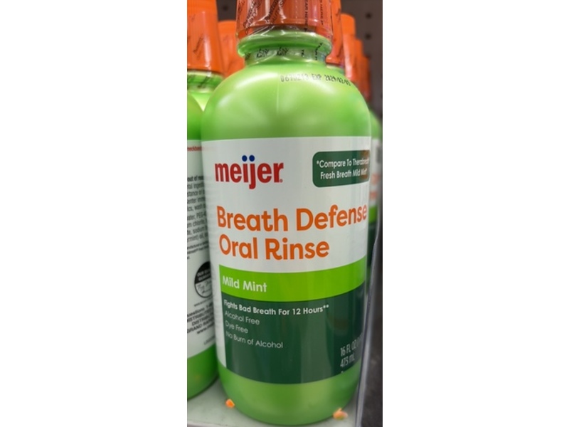 Meijer Breath Defense Oral Rinse, Mild Mint, 16 fl oz/473 mL