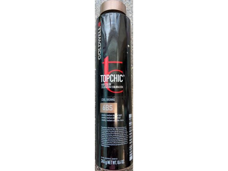 Goldwell Topchic Hair Color Coloration, 6 Bs Smoky Counture Brown Light, 8.6 oz/245 g