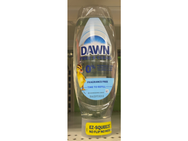 Dawn Free & Clean Dishwashing Liquid, 24.3 fl oz/718 mL