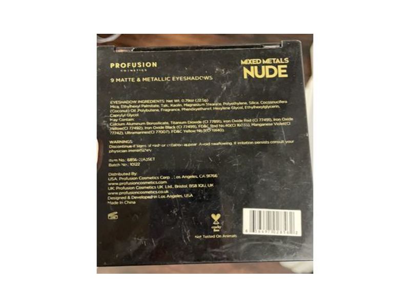 Profusion Cosmetics Eyeshadow Palette, Mixed Metals Nude, 0.79 oz/22.5 g