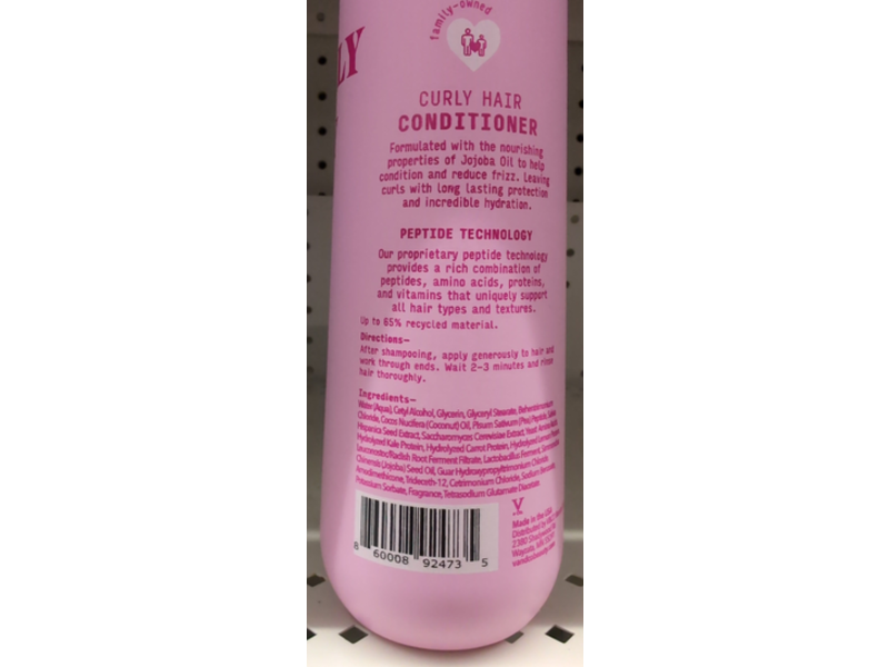 V & Co. Curly Hair Conditioner, +Peptides, 12 fl oz/355 mL