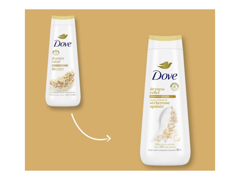 Dove Dryness Relief Body Wash, Oatmeal + Rice Milk, 650 mL