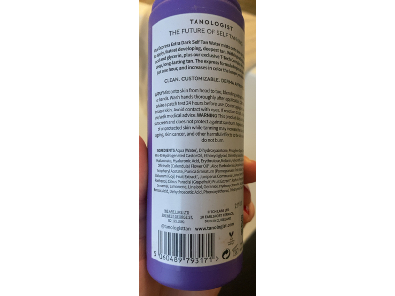 Tanologist Express Self Tan Water, Extra Dark, 6.76 fl oz/200 mL