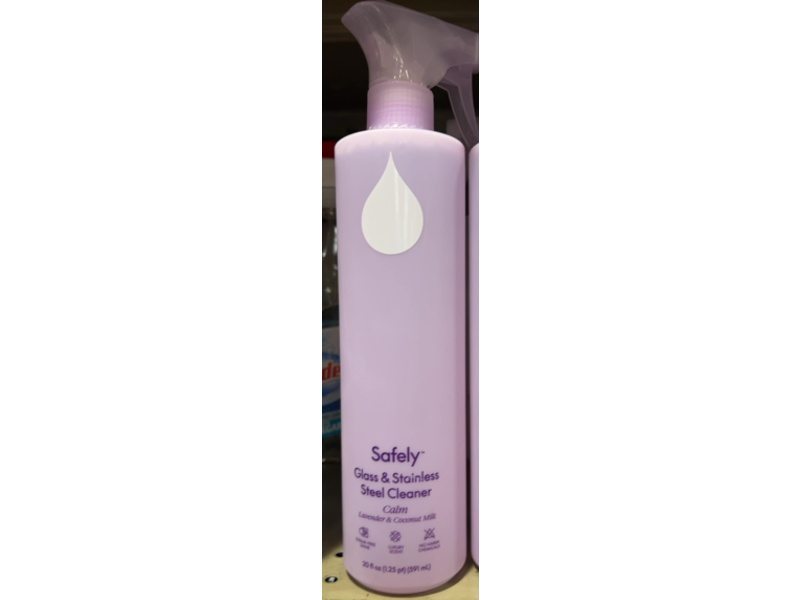 Safely Calm Glass & Stainless Steel Cleaner, Lavender & Coconut Milk, 20 fl oz/591 mL