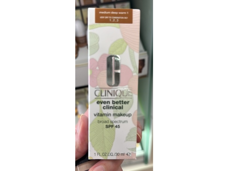 Clinique Even Better Clinical Vitamin Makeup, SPF 45, Medium Deep Warm 1, 1 fl oz/30 mL