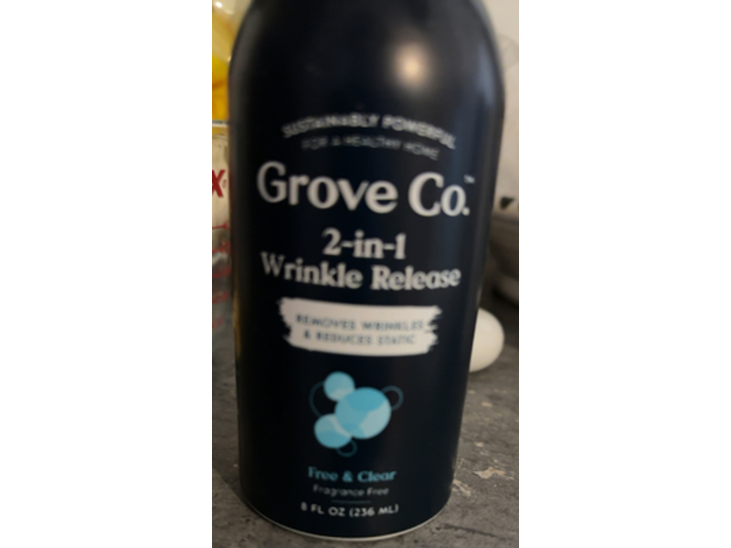 Grove Co 2 in 1 Wrinkle Release, Free & Clear, 8 fl oz/236 mL