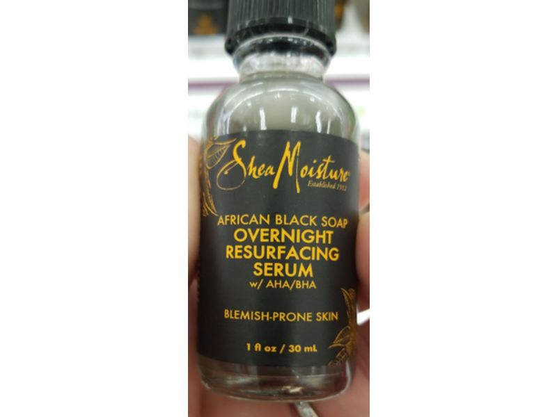 SheaMoisture Africa Black Soap Overnight Resurfacing Serum, 1 fl oz/30 mL