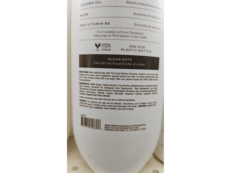 Raw Sugar The Scalp Restore Conditioner, Jojoba + Aloe, 16 fl oz/473 mL, Pack Of 12
