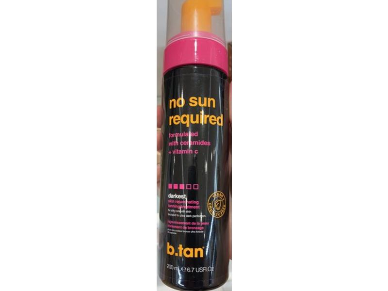 b.tan No Sun Required Self Tanner Mousse, Darkest, 6.7 fl oz/200 mL