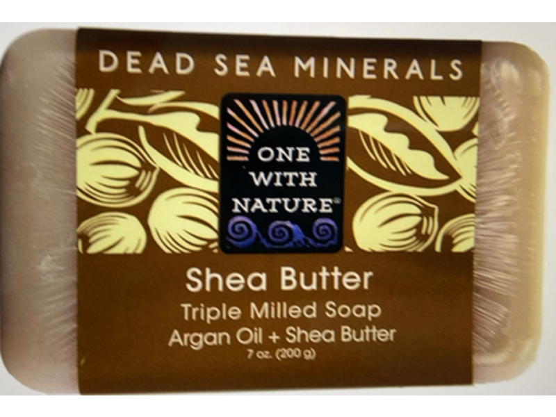 One With Nature Dead Sea Minerals Triple Milled Soap, Argan Oil + Shea Butter, 7 oz/200 g, Pack Of 6
