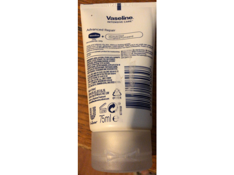 Vaseline Intensive Care Advanced Repair Hand Cream, Unscented, 75 mL