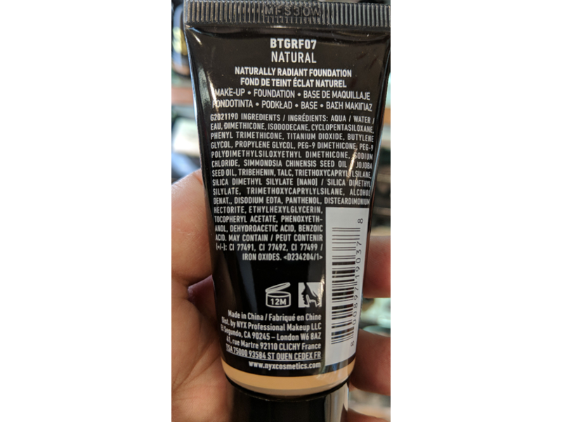 NYX Professional Makeup Born To Glow Foundation, 07, 1.01 fl oz/30 mL