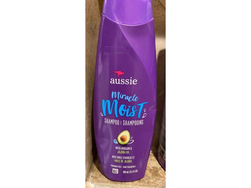 Aussie Miracle Moist Shampoo, Avocado & Jojoba, 12.1 fl oz/360 mL
