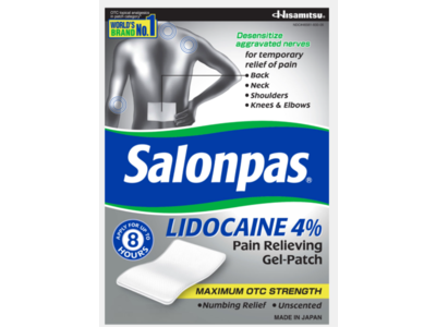 Salonpas Pain Relieving Gel-Patch, Lidocaine, Count 2