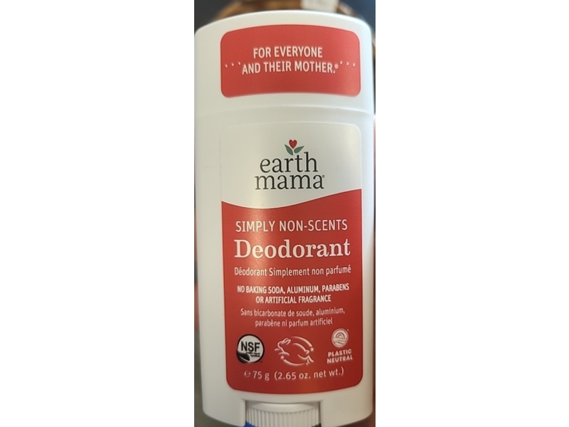 Earth Mama Simply Non-Scents Deodorant, 2.65 oz/75 g