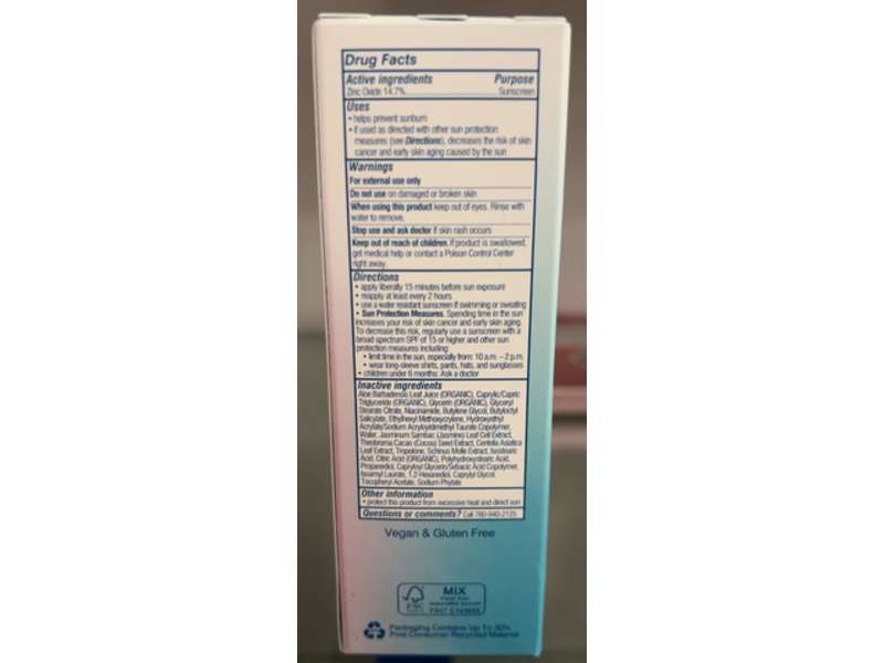 Coola Clear Skin Moisturizer Zinc Oxide Sunscreen, SPF 30, 1.1 fl oz/33 mL