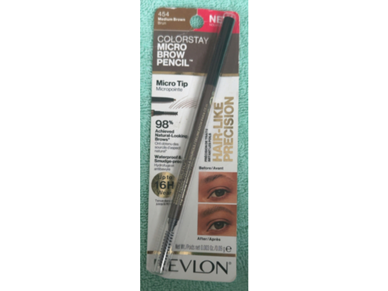 Revlon ColorStay Micro Brow Pencil, 454 Medium Brown, 0.003 oz/0.09 g