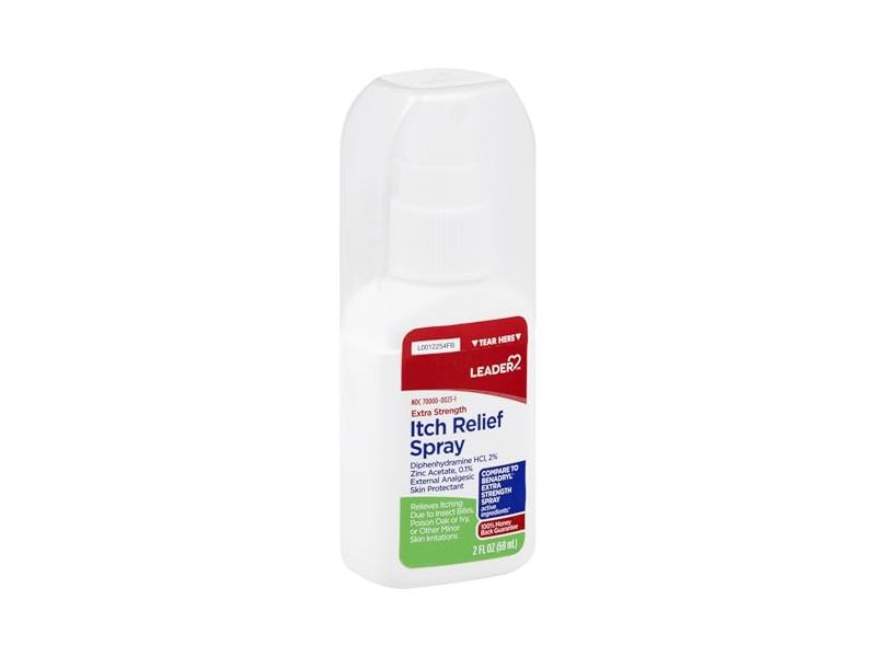 Leader Itch Relief Spray, Diphenhydramine HCl 2%, 2 fl oz/59 mL