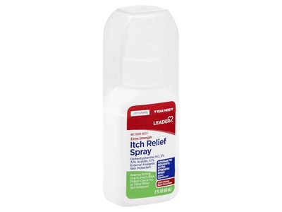 Leader Itch Relief Spray, Diphenhydramine HCl 2%, 2 fl oz/59 mL